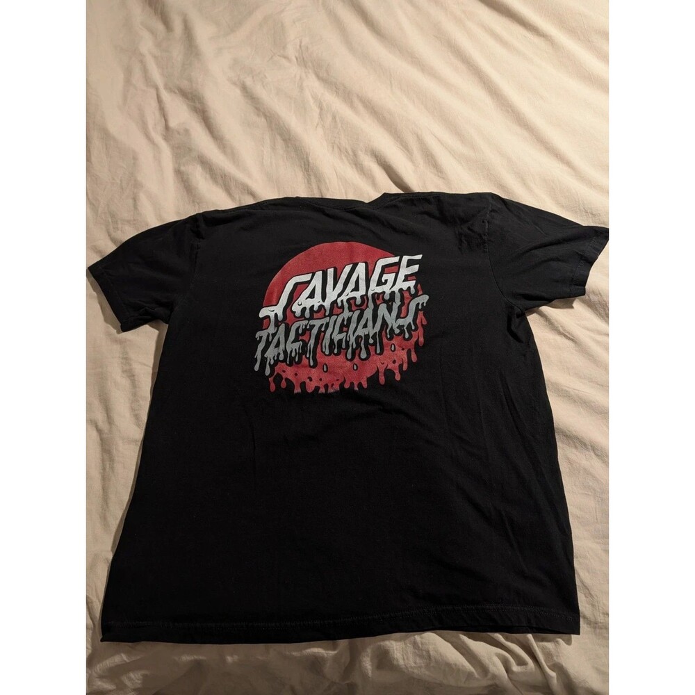 Savage Tacticians Red Dot "Slime / Drip Logo" Graphic T-Shirt – Men's XL